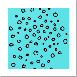 Abstract boho black bubble pattern Posters and Art